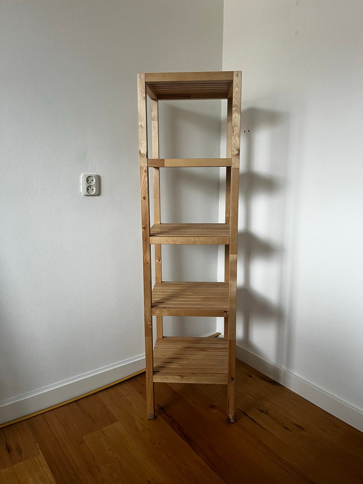 Houten badkamerrek met 5 Planken - Gebruikt, Huis en Inrichting, Ophalen, (Half)hoge kast, Minder dan 50 cm, Gebruikt