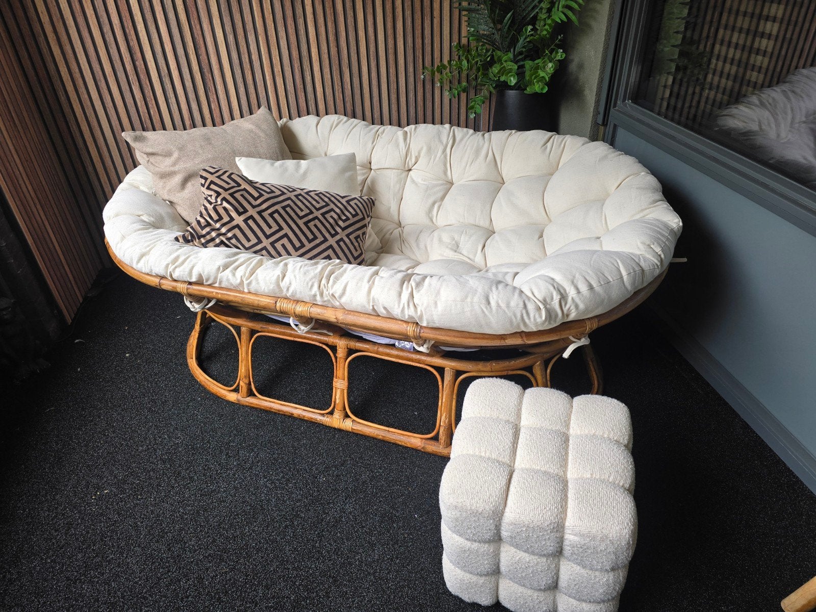 Heerlijk relaxbankje voor tuin of balkon, Ophalen, Zo goed als nieuw, Hout