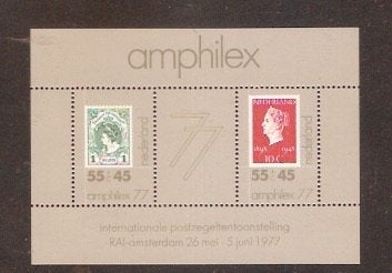 Nederland blok Amphilex 1977 postfris, Postzegels en Munten, Postzegels | Nederland, Ophalen of Verzenden, Na 1940, Postfris
