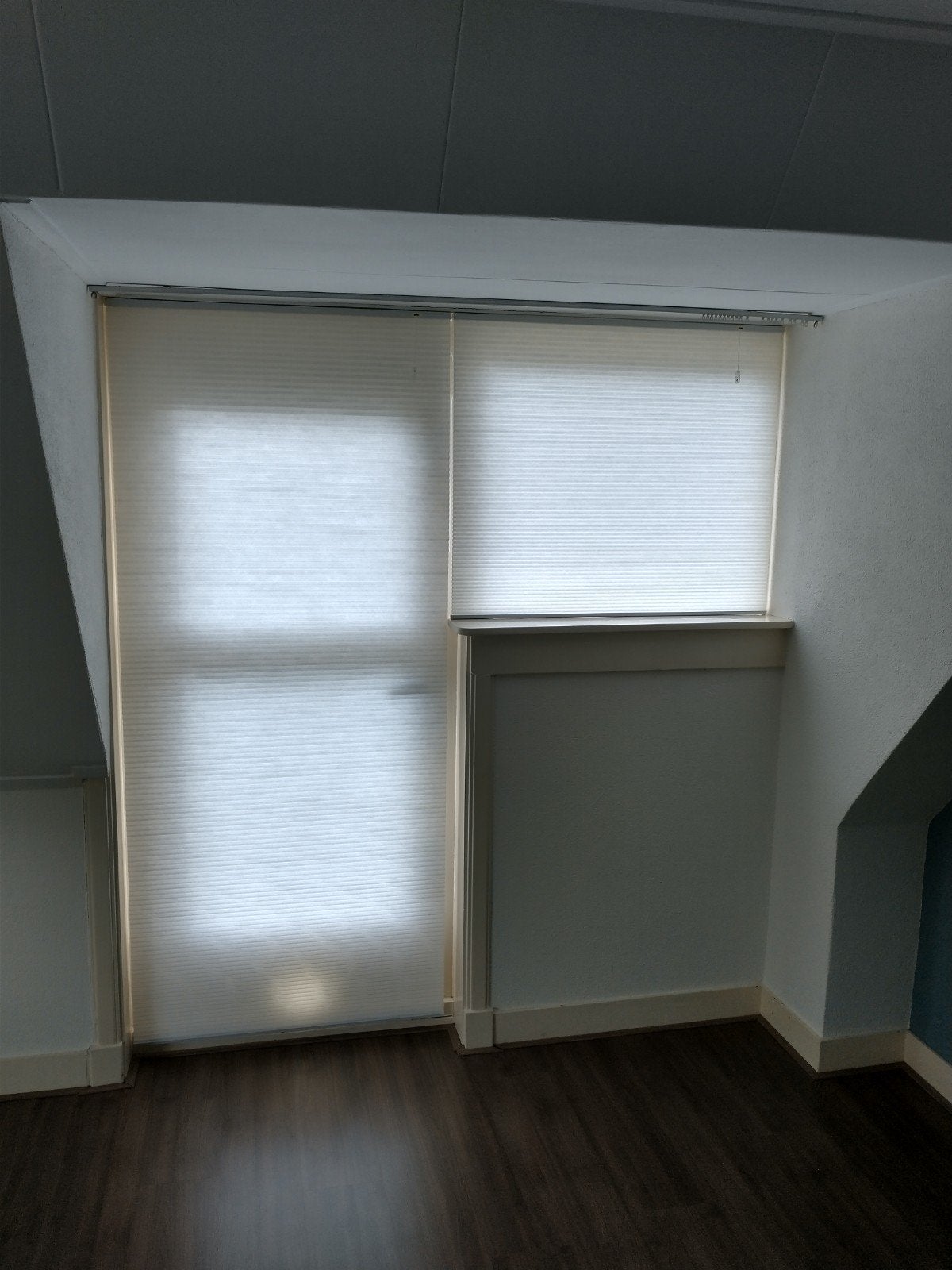 Witte plisségordijnen - 3 stuks verschillende afmetingen, Huis en Inrichting, Stoffering | Gordijnen en Lamellen, Ophalen, 200 cm of meer