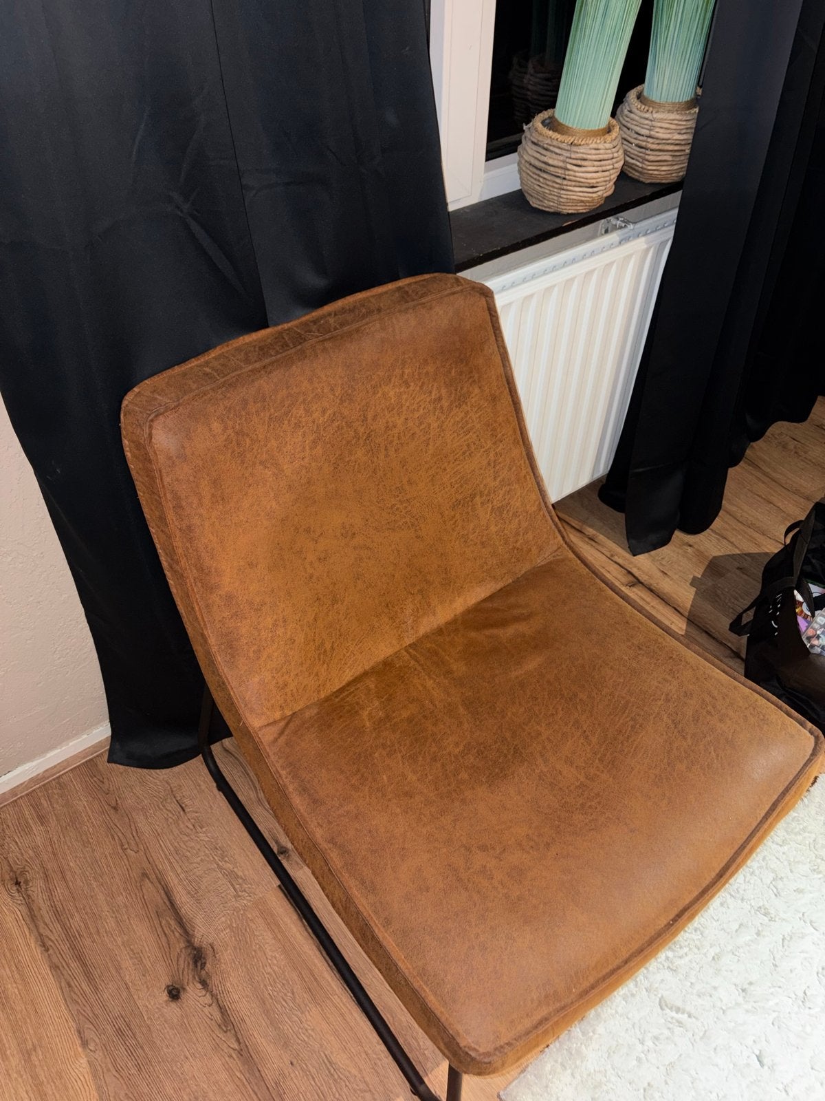 stoel - Cognac kleur, Ophalen, Zo goed als nieuw, Bruin, Eén