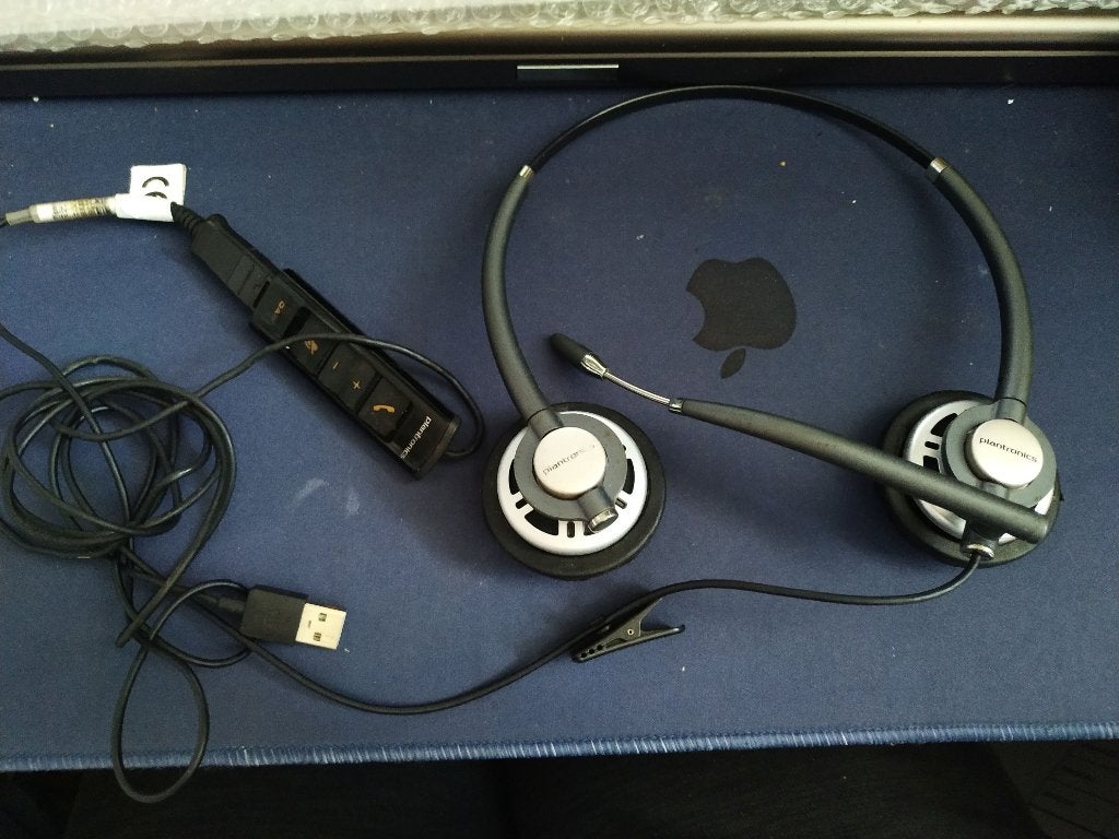 Plantronics EnorePro HW720 met Plantronics DA80 USB adapter, Ophalen of Verzenden, Zo goed als nieuw, Zwart, Overige merken