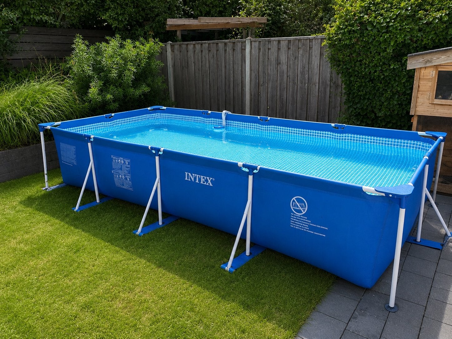 Zwembad 450 x 220 x 84 en Zandfilterpomp Arebos, Gebruikt, 200 tot 300 cm, Rechthoekig, Ophalen