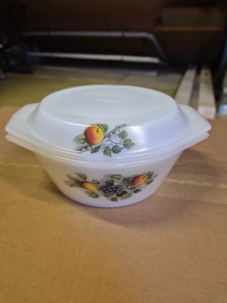 Div. Vintage Acropal ''Fruits de France'' servies jaren 70, Huis en Inrichting, Keuken | Servies, Ophalen, Zo goed als nieuw, Glas