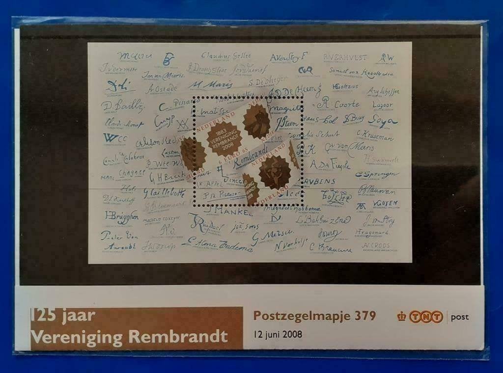 Postzegelmapje 379 - 125 jaar Vereniging Rembrandt - 2008, Postzegels en Munten, Verzenden, Na 1940, Postfris