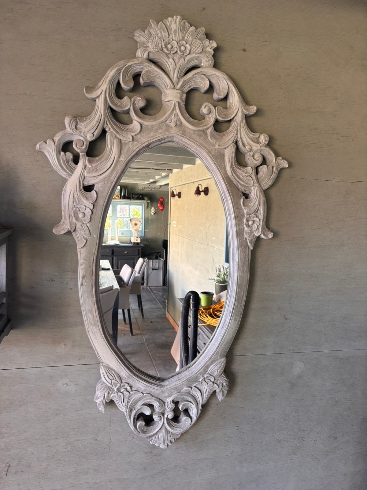 Brocante spiegel, Ophalen, Ovaal, 50 tot 100 cm, 100 tot 150 cm