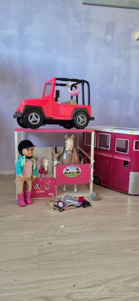 Paardenstal met Jeep, trailer en accessoires, Ophalen, Gebruikt, Jongen of Meisje