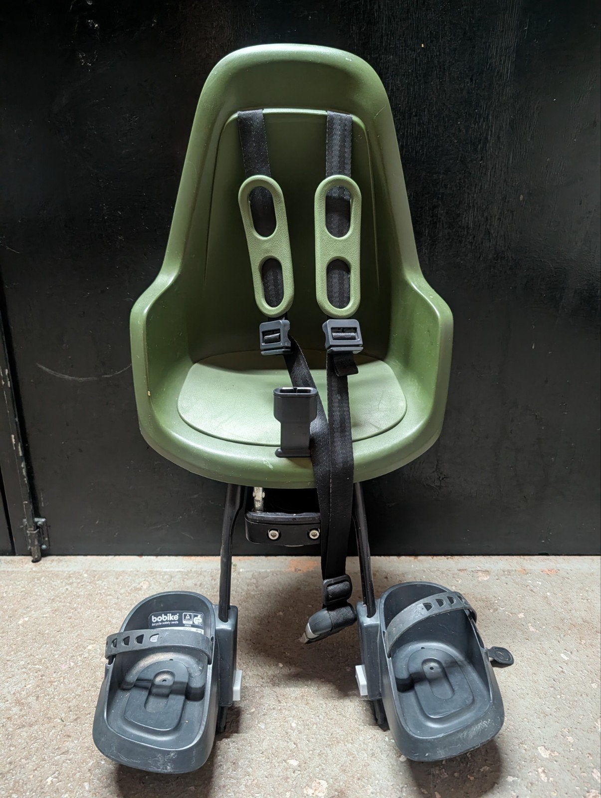 Donkergroen Bobike One mini fietszitje voor, Fietsen en Brommers, Ophalen, 0 t/m 18 kg, Voorzitje, Bobike
