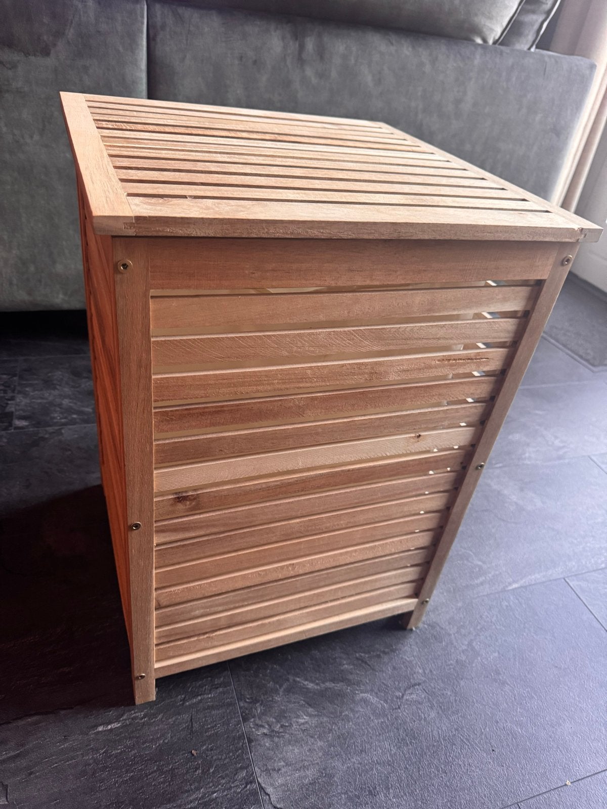 3x Houten wasmanden met uitneembare waszak, Ophalen, Zo goed als nieuw