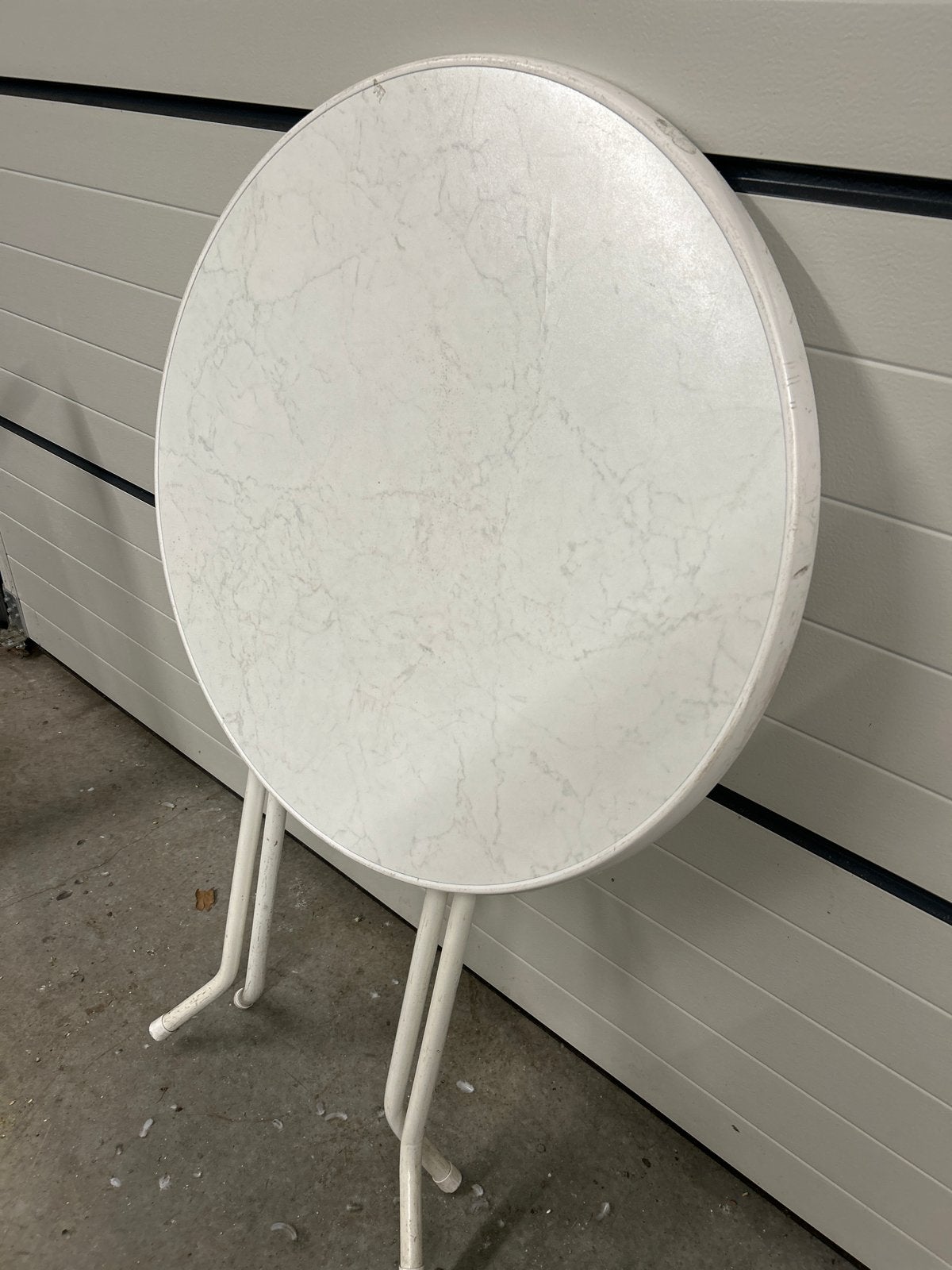 Statafel wit, 85 cm diameter (ex-verhuur, 3 stuks), Ophalen, Gebruikt