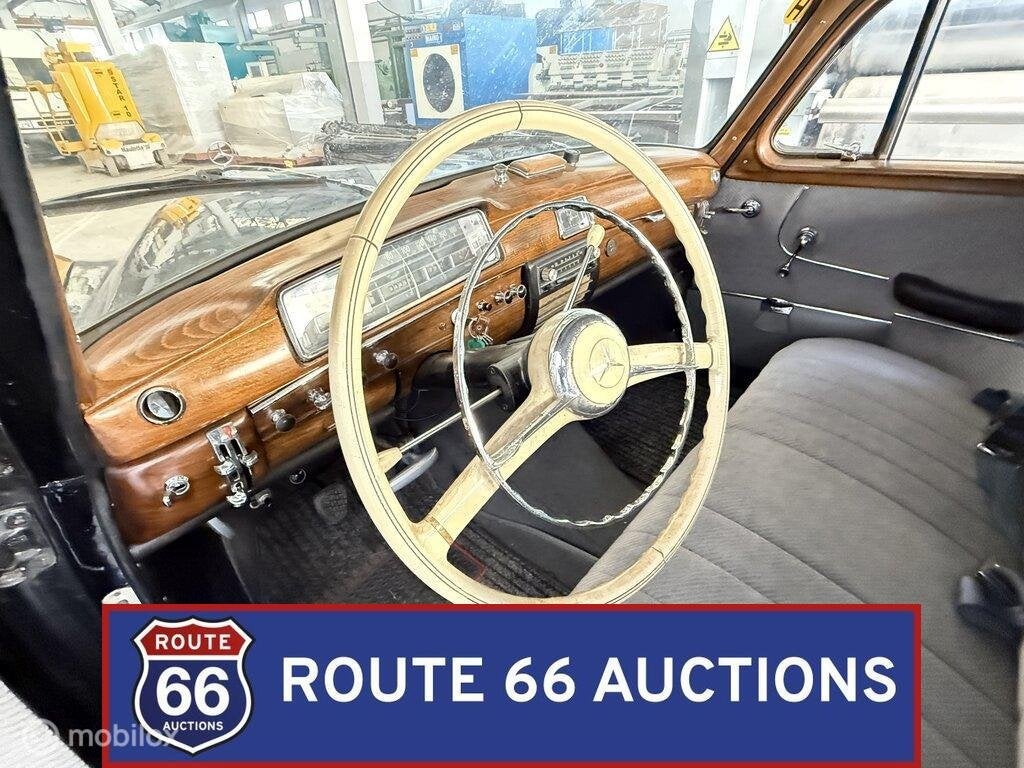 Mercedes-Benz 220 S Ponton | 1958 | Route 66 Auctions, Overige carrosserieën, Zwart, Mercedes-Benz, Bedrijf