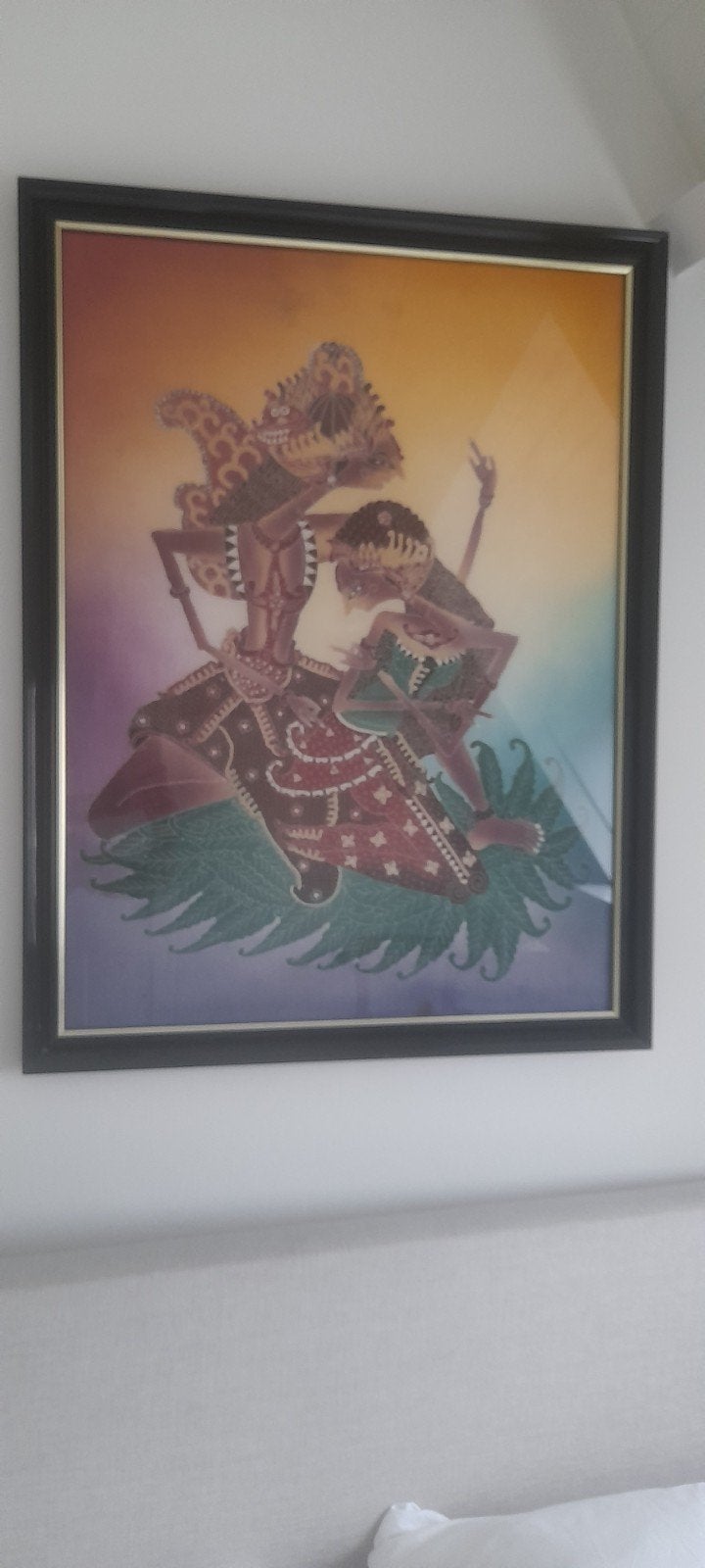 Uniek batik doek met lijst, Ophalen of Verzenden