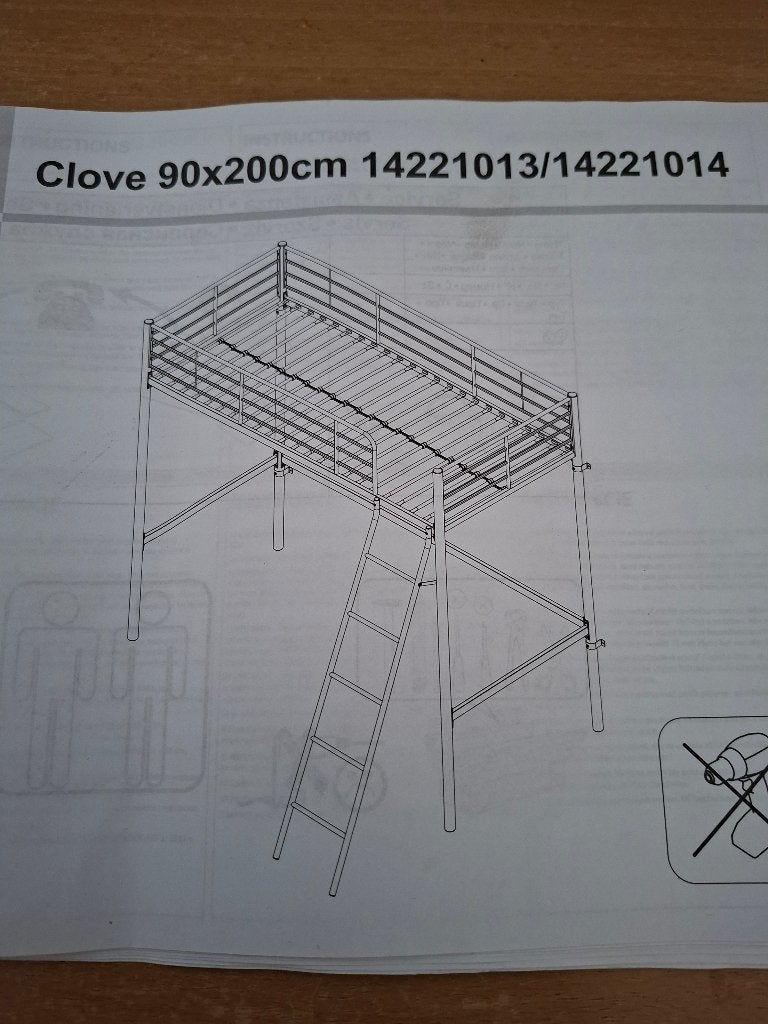 Hoogslaper zwart, Ophalen, Gebruikt, 90 cm, Eenpersoons