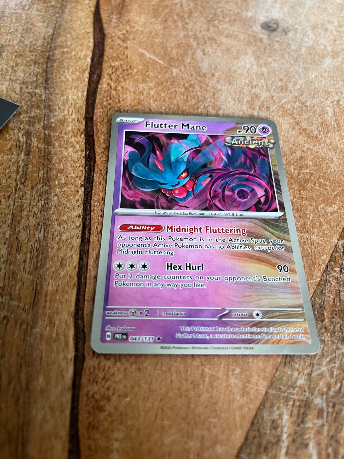 Flutter Mane 043/131 - Paradox Rift Pokémon Kaart, Ophalen of Verzenden, Zo goed als nieuw, Losse kaart