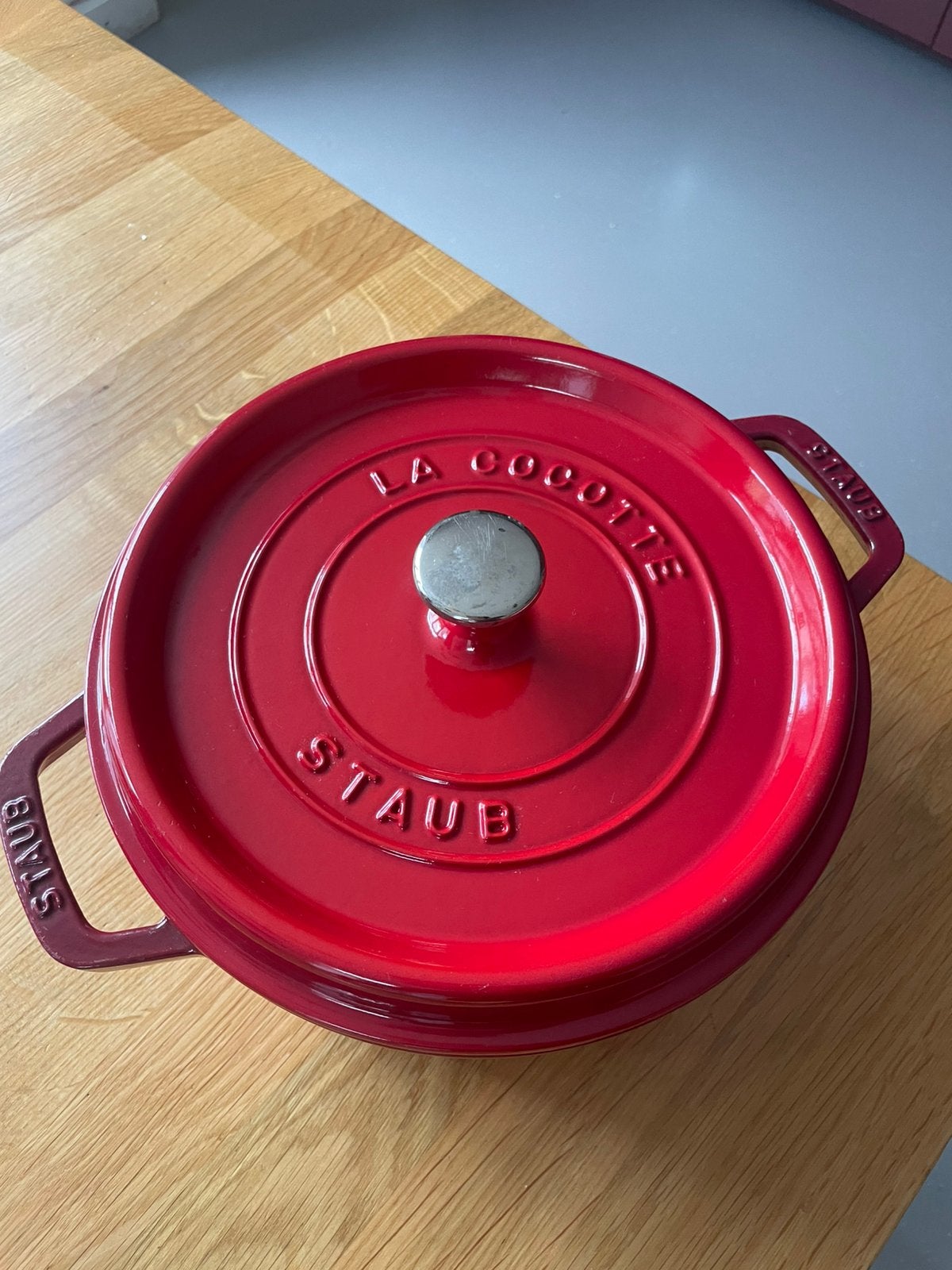 La Cocotte Staub braadpan rood, Ophalen, Gebruikt, Overige merken, Braadpan
