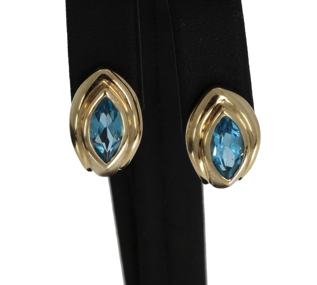 Topaas edelsteen gouden set design oorbellen dames stekers, Voordeelsieraden, Verzenden, Zo goed als nieuw, Met edelsteen