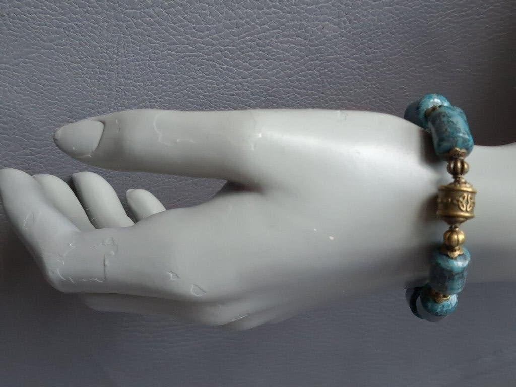 369 edelsteen armband Blue crazy lace Agaat 14x10mm, Blauw, Nieuw, Ophalen of Verzenden, Elastiek