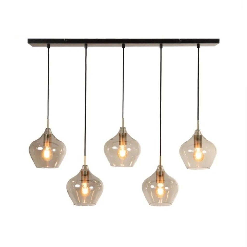 Prachtige hanglamp RAKEL Light & Living smoke glas, Huis en Inrichting, Ophalen of Verzenden, Nieuw, Glas, E27 (groot)