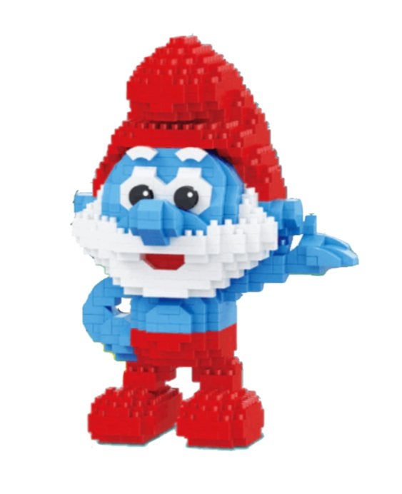 Grote Smurf Nano Blocks - 702 Bouwsteentjes NIEUW, Overige merken, Onbekend, Nieuw, Ophalen of Verzenden