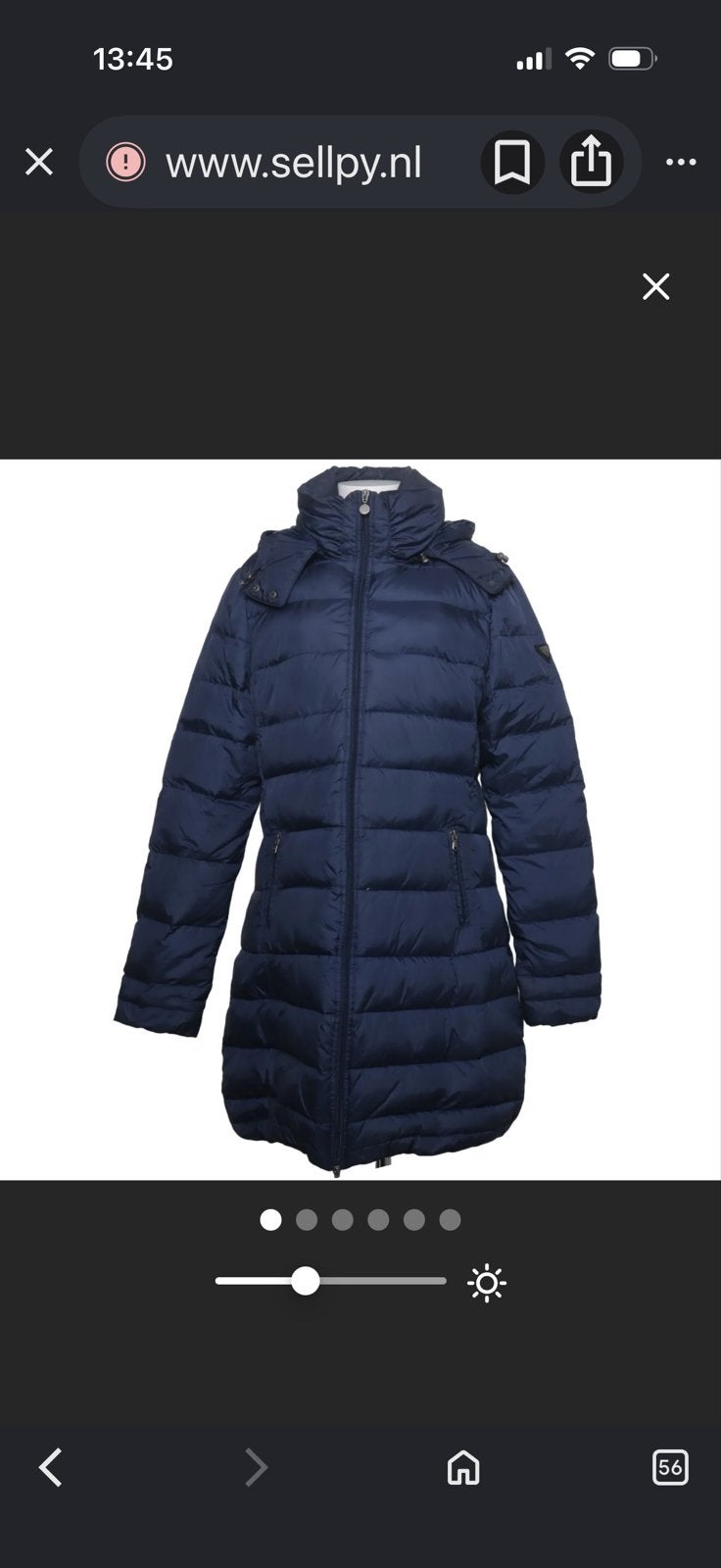 Guess Dames Winterjas - Donkerblauw - Maat XL, Kleding | Dames, Ophalen, Zo goed als nieuw, Maat 46/48 (XL) of groter, Blauw