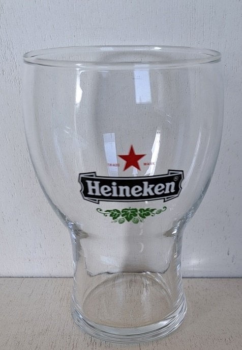 Heineken Bierglas Kleintje zonder deze tekst logo 4, Verzamelen, Ophalen of Verzenden, Gebruikt, Glas of Glazen, Heineken