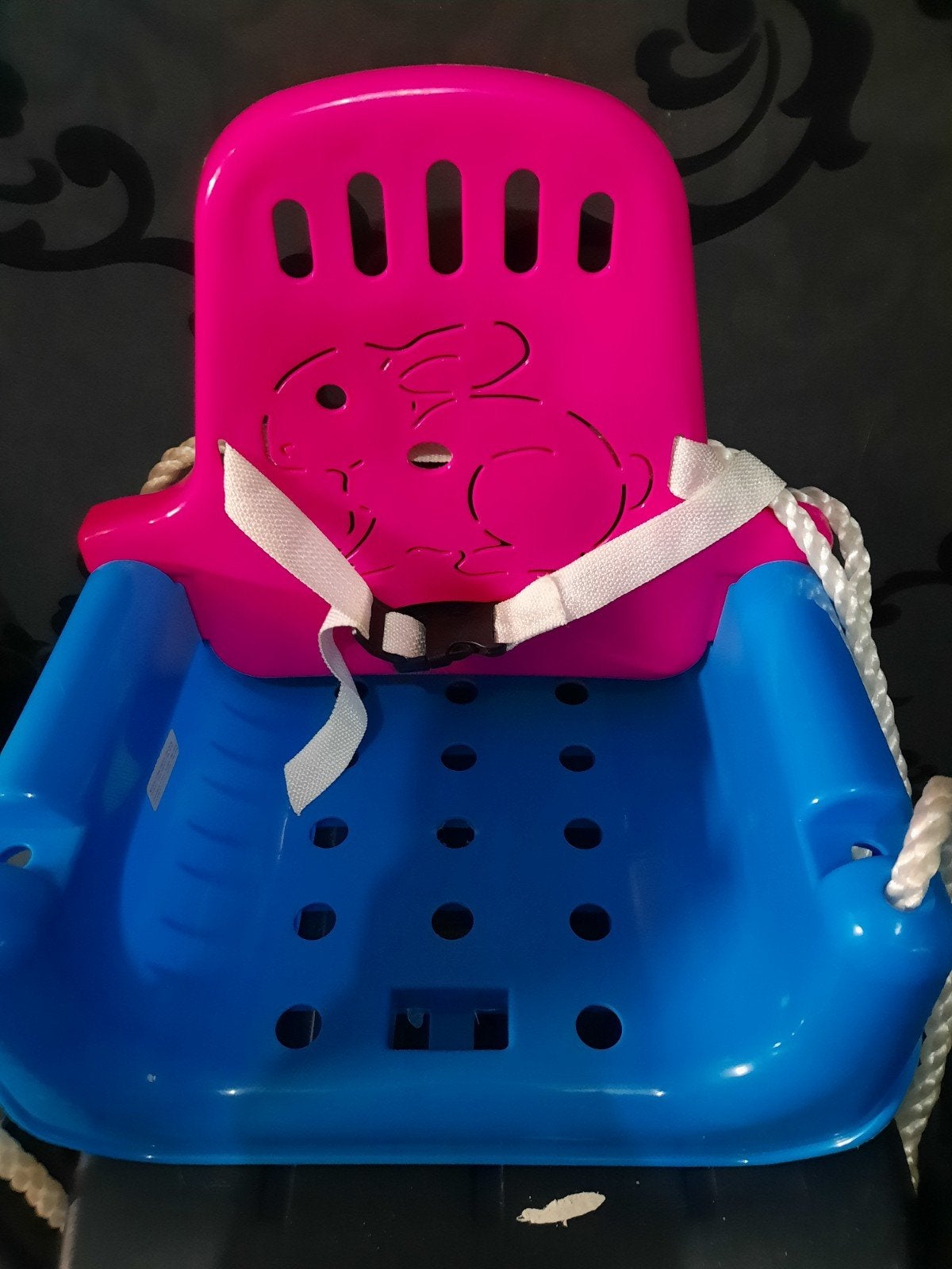 Schommelzitje voor baby's en peuters - roze/blauw, Ophalen, Gebruikt, Schommel
