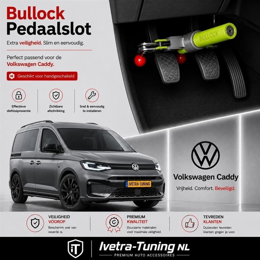 Pedaalslot Volkswagen Caddy | Beveiliging Volkswagen Caddy, Auto diversen, Ophalen of Verzenden, Info@ivetra-tuning.nl | www.ivetra-tuning.nl