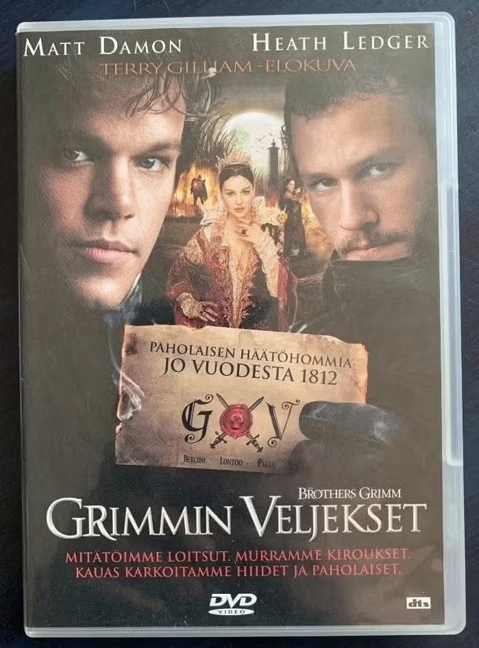 DVD Brothers Grimm Grimmin Veljekset Matt Damon Heath Ledger, Vanaf 12 jaar, Ophalen of Verzenden, Zo goed als nieuw