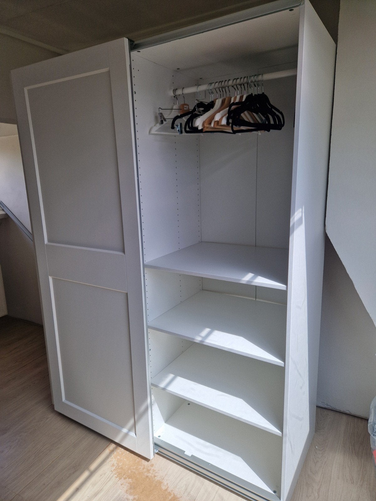 Witte kledingkast Ikea PAX/GRIMO, Ophalen, 200 cm of meer, 50 tot 100 cm, Zo goed als nieuw