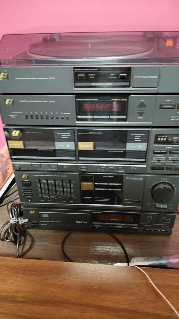 Vintage SanuiHifi Set met Platenspeler, Cassettedeck, Tuner,, Ophalen, Gebruikt, Tuner of Radio, Losse componenten