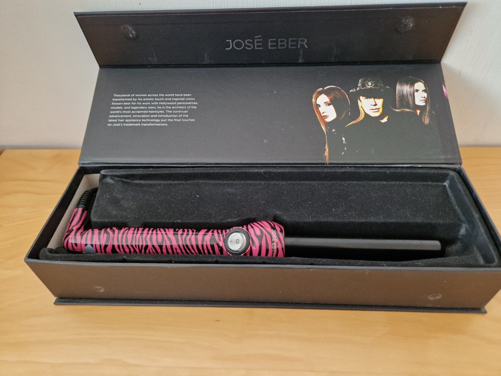 Jose Eber 19mm krultang - Roze Zebra, Ophalen of Verzenden, Zo goed als nieuw, Haarverzorging
