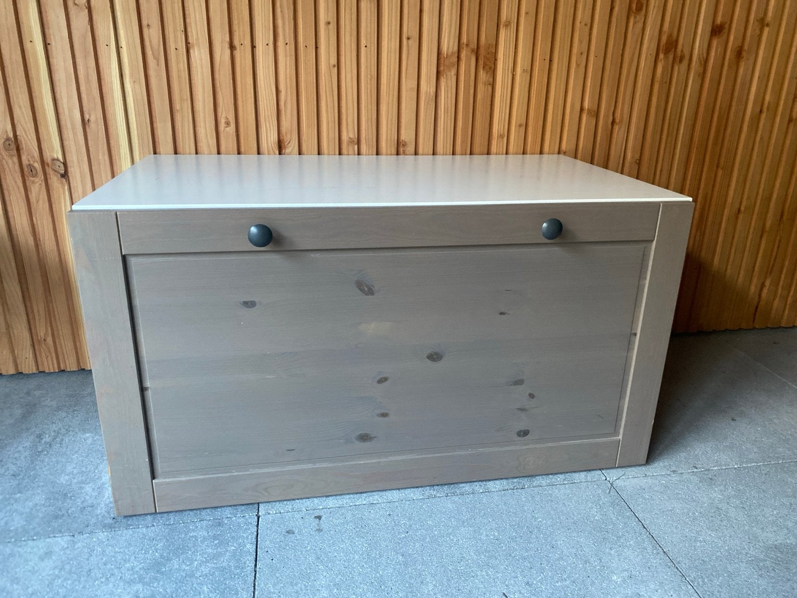 Houten ladekastje 90 cm met lichte bovenkant, Ophalen, Gebruikt, 1 of 2 laden, 50 tot 100 cm
