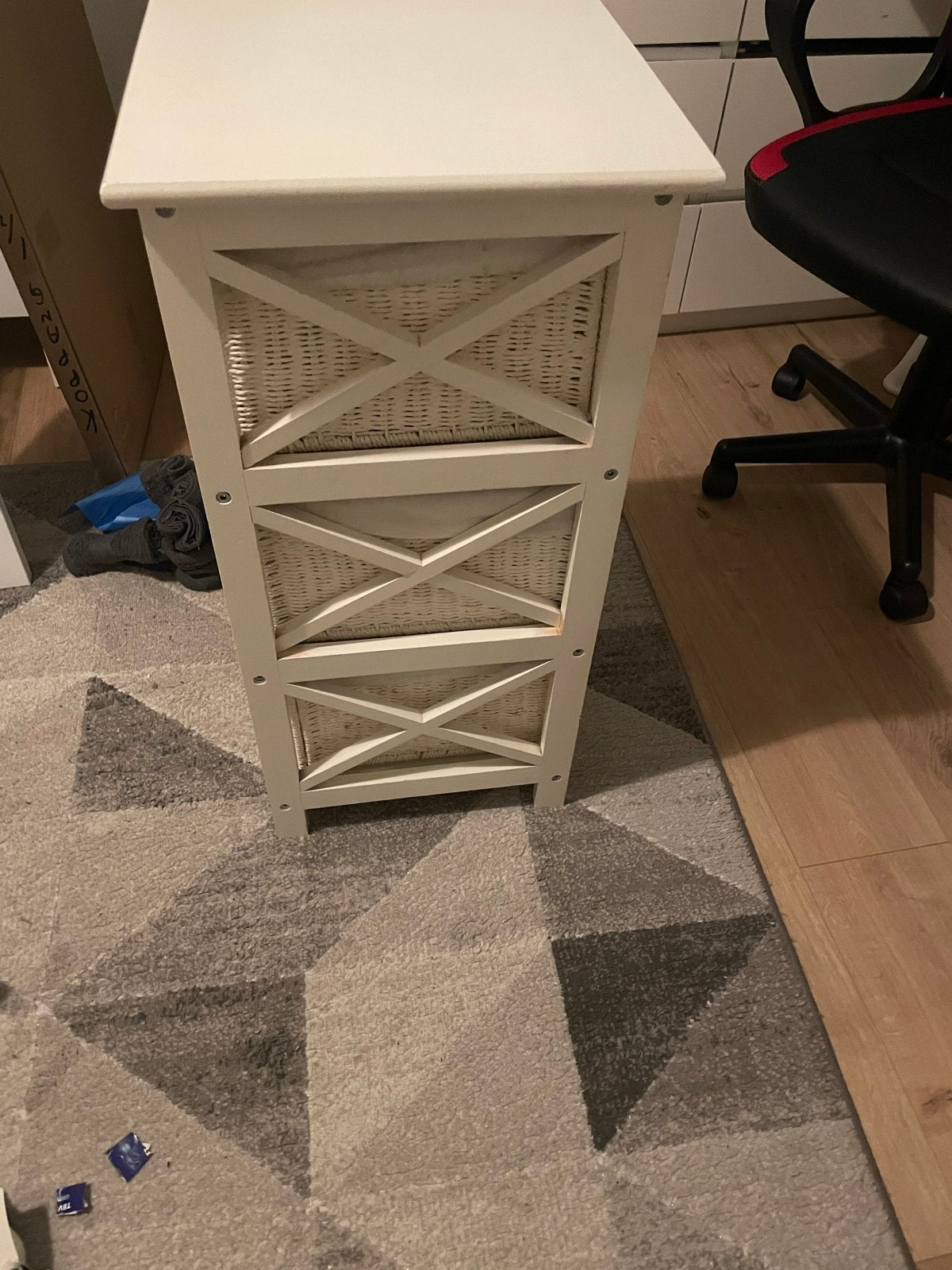 Ikea ladekast met 3 rieten manden, Ophalen, Minder dan 50 cm, Gebruikt, 100 tot 150 cm