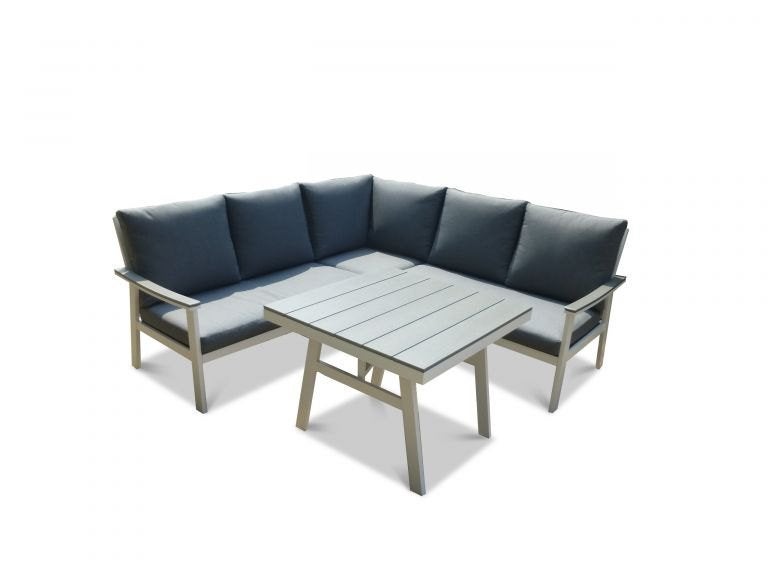 Dublin aluminium cornerset white SHOWMODEL, Tuin en Terras, Tuinsets en Loungesets, Overige materialen, Gebruikt, 6 zitplaatsen