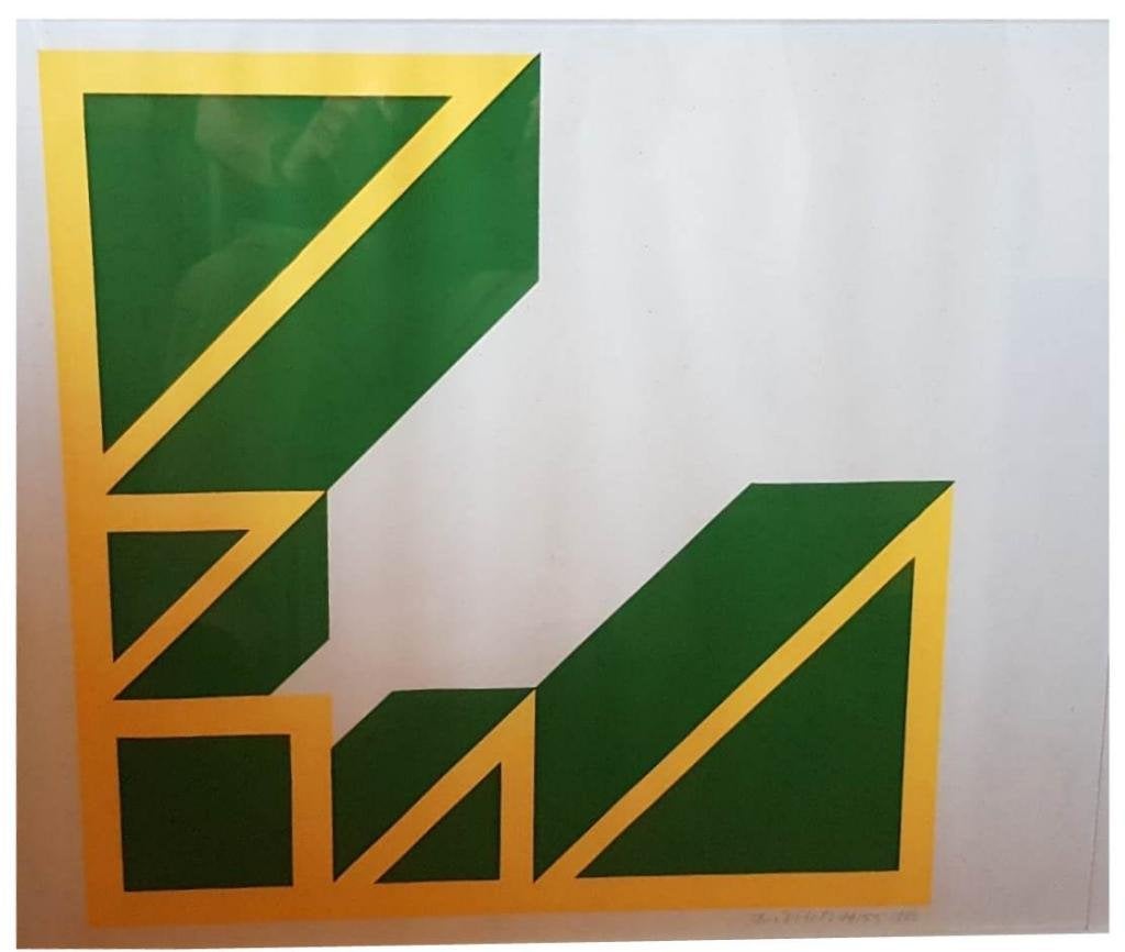 Jan Dibbets(1941) Zeefdruk "Geometrische Comp" Ges Gen Ged, Ophalen of Verzenden