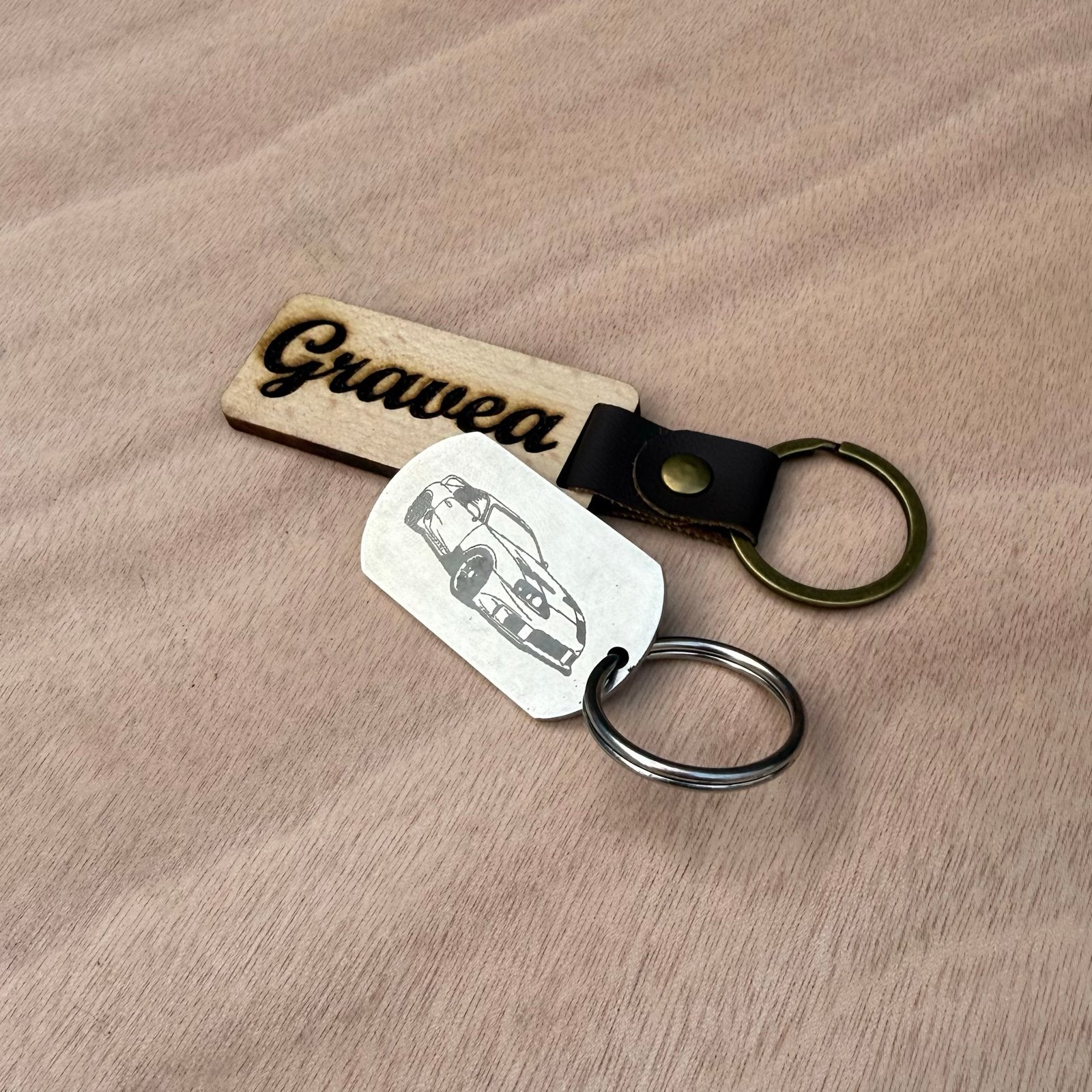 Gepersonaliseerde Sleutelhanger met Gravure, Gravea, Transport, Verzenden, Nieuw
