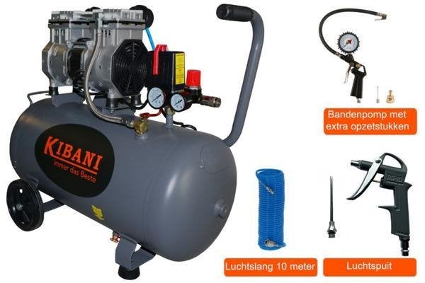 Kibani STILLE compressor 50 liter - SET, Doe-het-zelf en Verbouw, Niet ingevuld, Niet ingevuld, Niet ingevuld