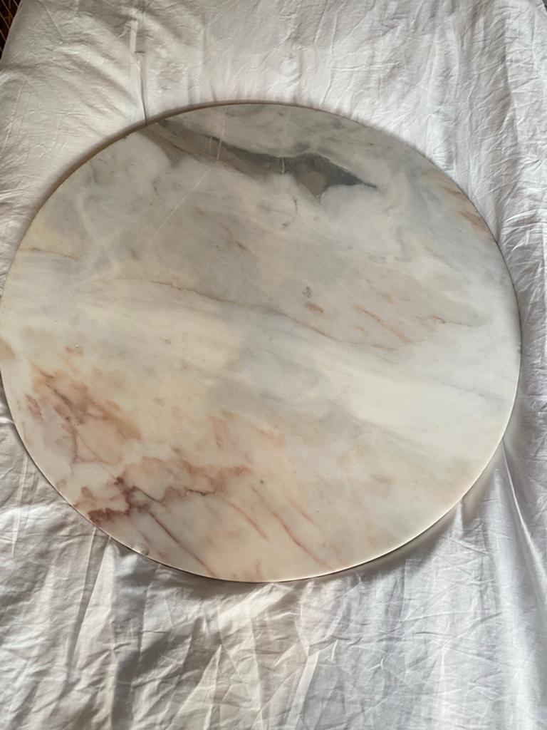 Marmeren plaat - Ø 60 cm, Ophalen, Gebruikt, Wit, Steen/keramiek