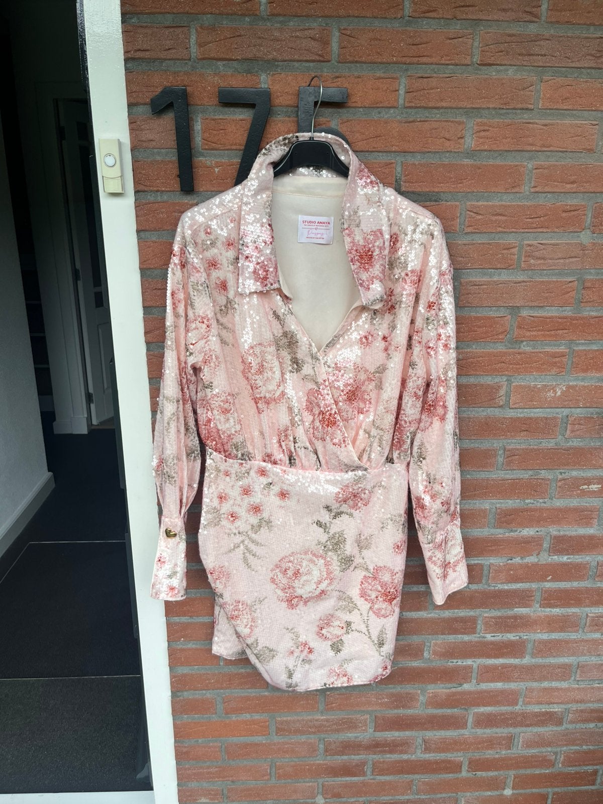 Studio amaya bewerkte jurk maat xl als nieuw, Zwart, Maat 46/48 (XL) of groter, Ophalen of Verzenden, Zo goed als nieuw