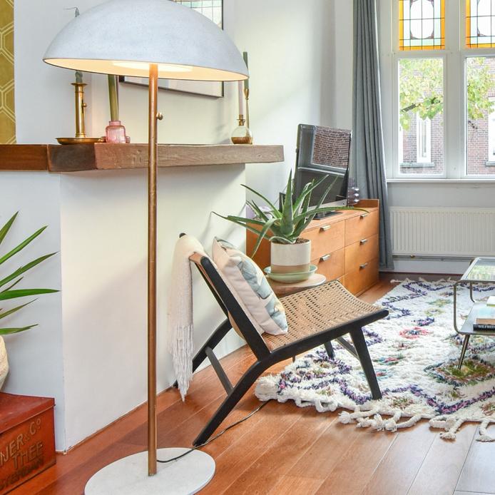 metalen rotan/webbing stoel / fauteuil, Ophalen, Zwart, Zo goed als nieuw, Metaal