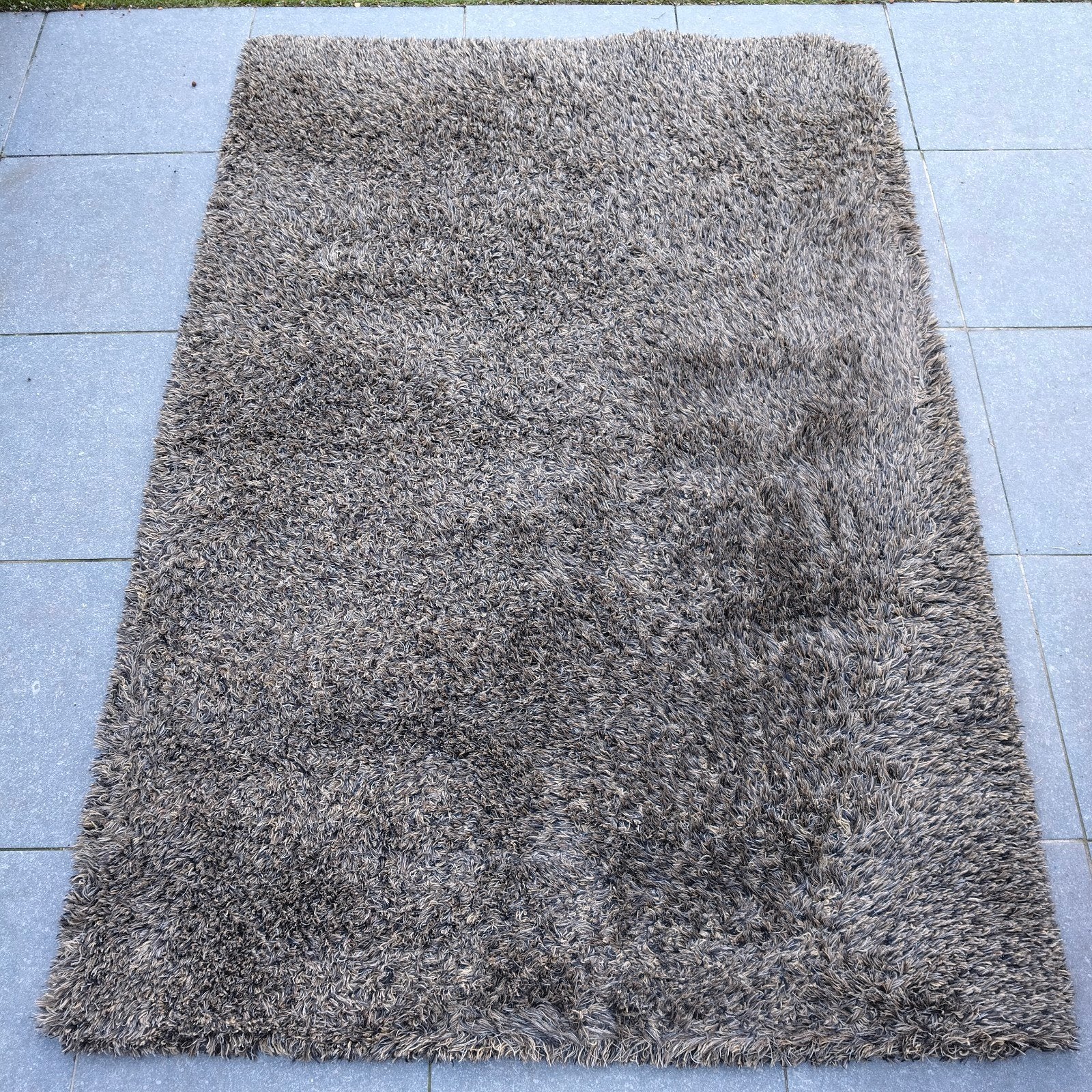 Mooi dik vloerkleed bruin/grijs 150x210 cm, Gebruikt, Bruin, 150 tot 200 cm, 200 cm of meer
