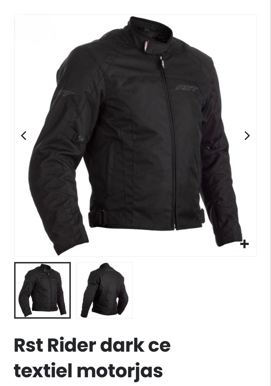 RST Rider Dark Textiel Motorjas - Maat 62 valt als XL, Motoren, Ophalen of Verzenden, Tweedehands, Heren, Jas | textiel