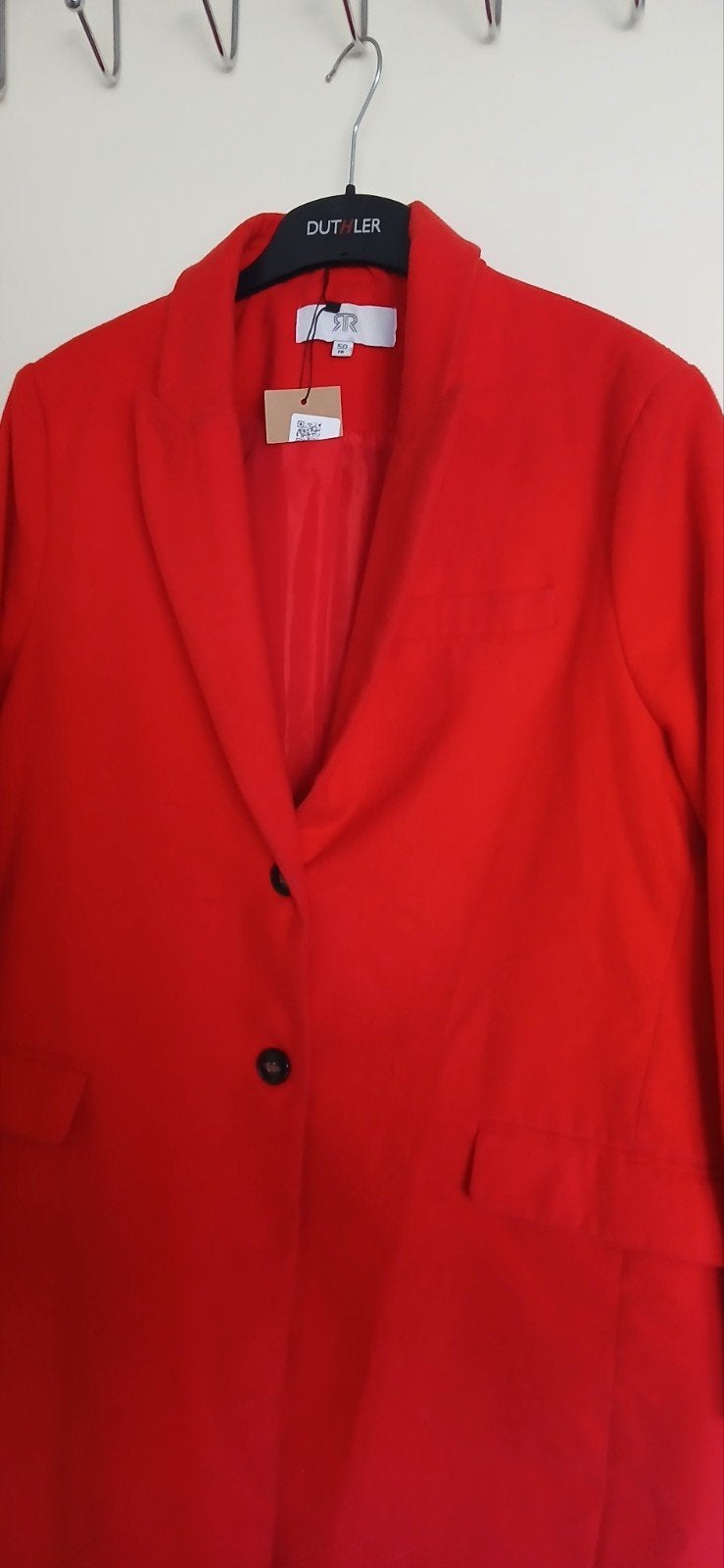 Leuke rode jas mt 44 is gevoerd, Kleding | Dames, Jassen | Zomer, Verzenden, Zo goed als nieuw, Maat 42/44 (L), Rood