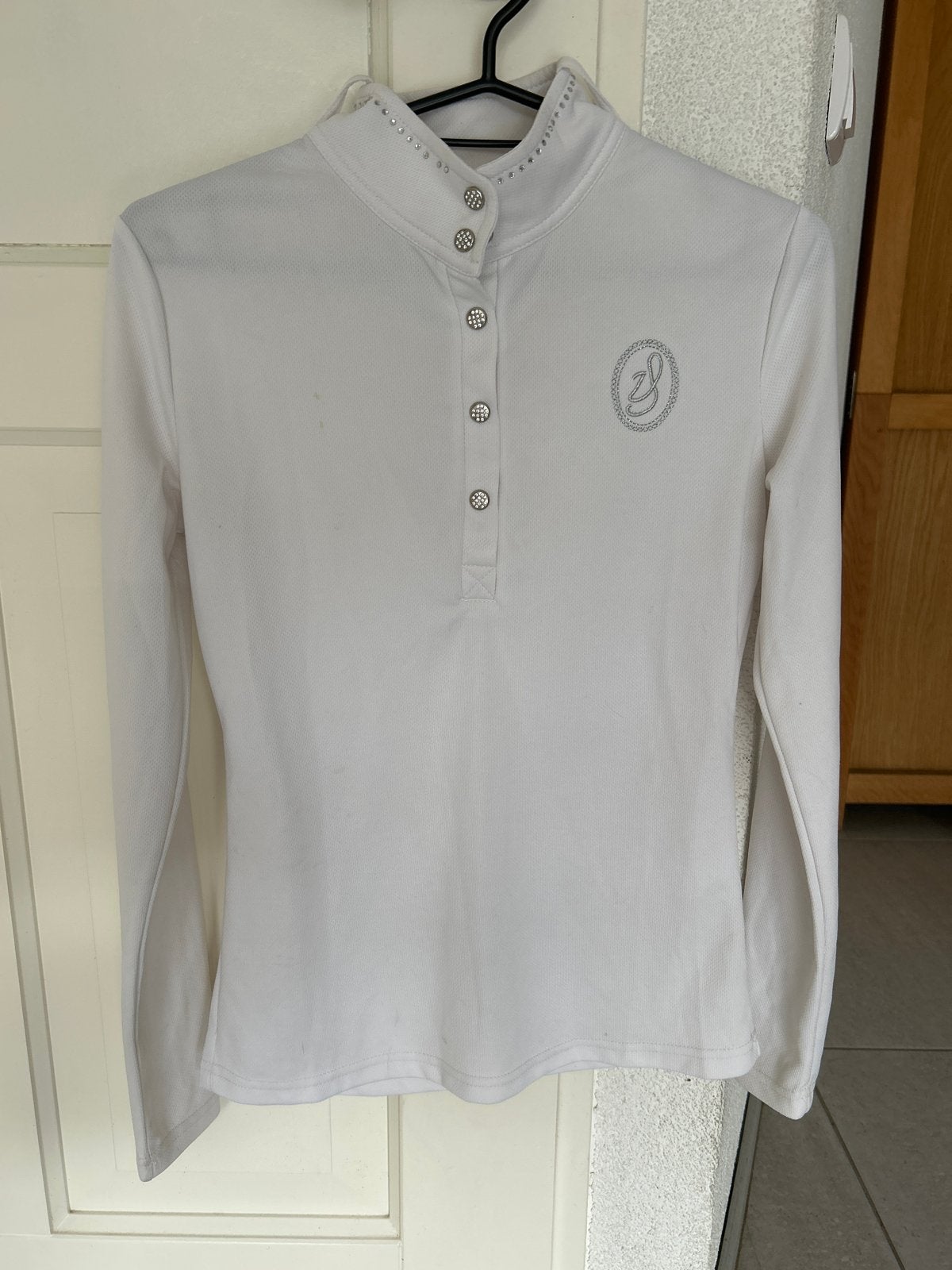 Wit Imperial Riding wedstrijdshirt S, valt klein, Ophalen, Gebruikt, Dressuur, Bovenkleding