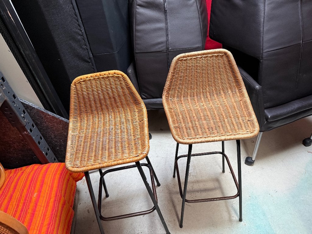 2x Pitriet Rohé Noordwolde vintage barkrukken, Ophalen, Metaal, Gebruikt, Met voetsteun