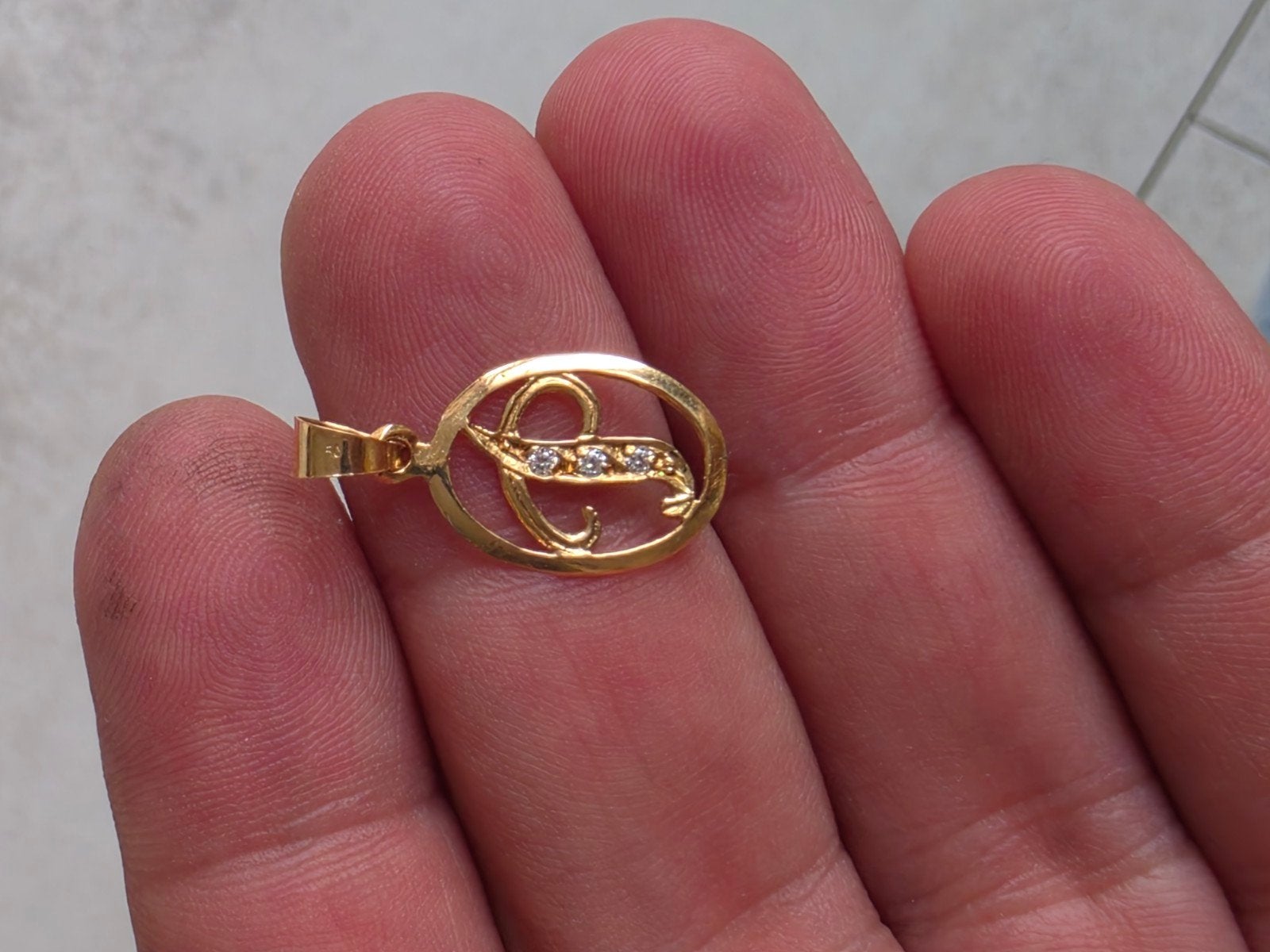 18 karaat goud hanger met diamanten, Verzenden, Zo goed als nieuw, Goud, Goud