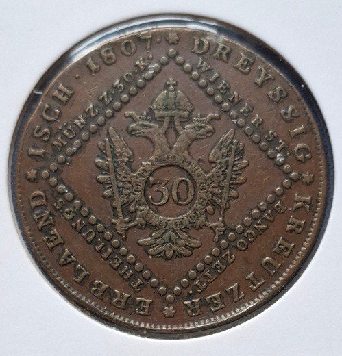 Oostenrijk 30 kreutzer 1807A Km 2149 knap, Verzenden, Oostenrijk, Losse munt