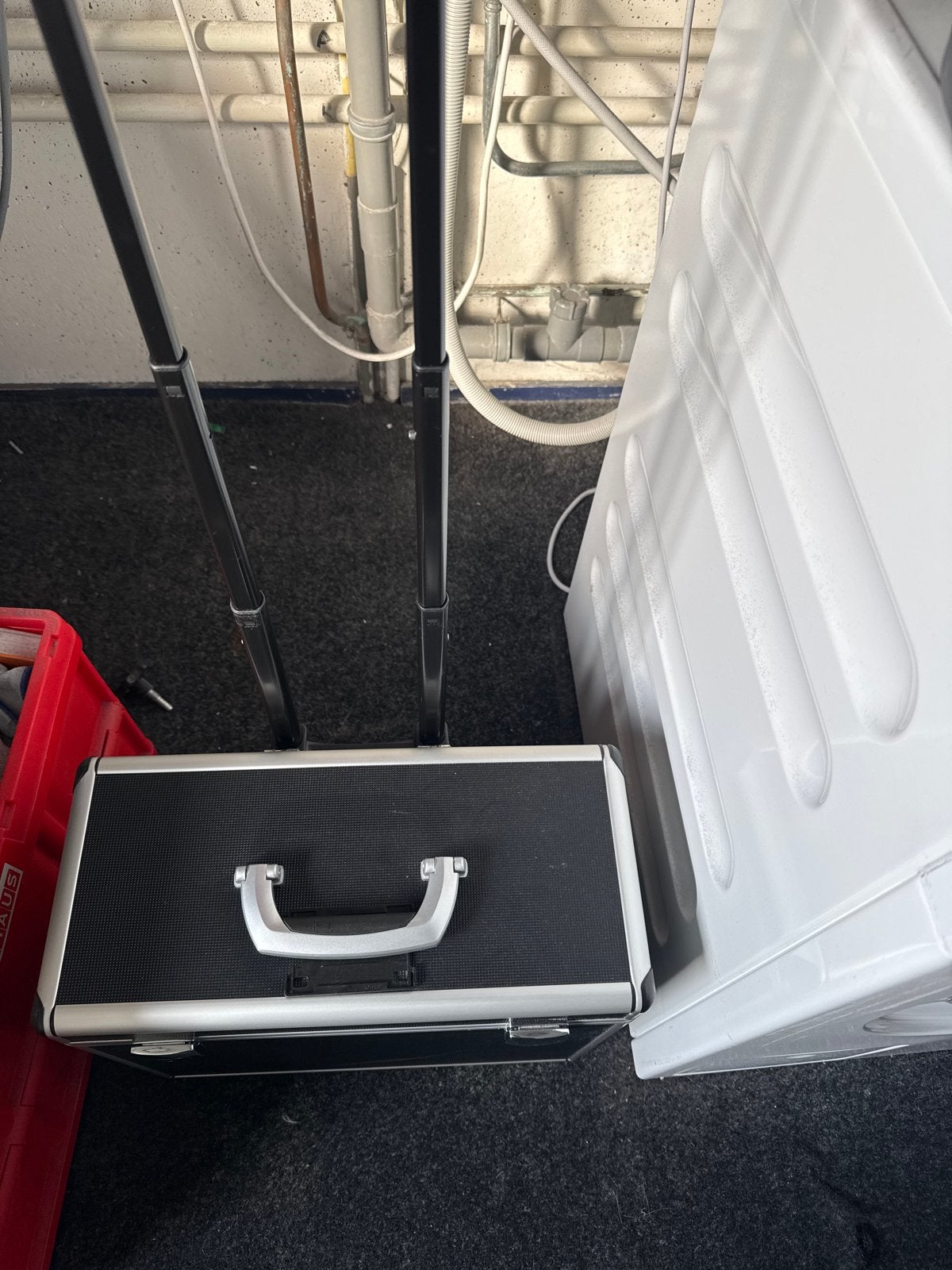 Harde kunststof (werk)koffer trolley met wielen, Ophalen of Verzenden, Gebruikt