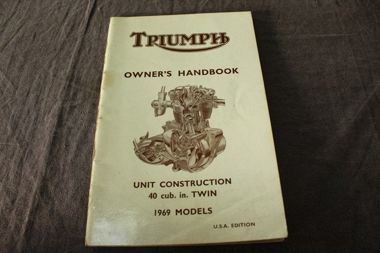 Triumph 650cc 1969 models motorcycle owner's handbook, Ophalen of Verzenden, Triumph