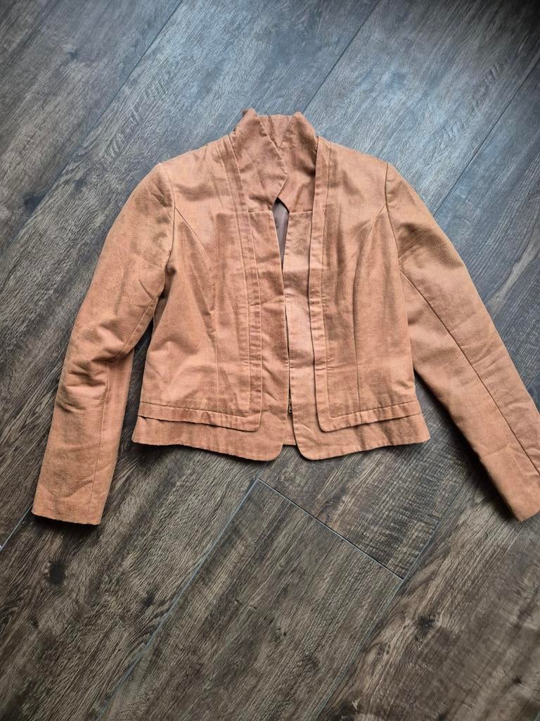 2 x te koop!!Stijlvol kort jasje in warme aardetint, Maat 38/40 (M), Bruin, Ophalen of Verzenden, Zo goed als nieuw